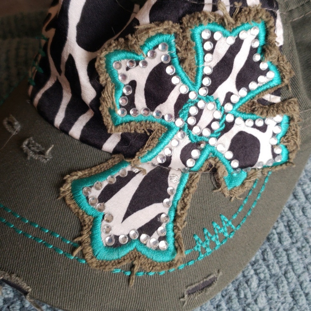 Army Green Hat with Cross